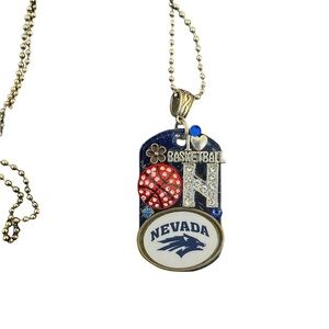 Nevada Wolf Pack Basketball Necklace